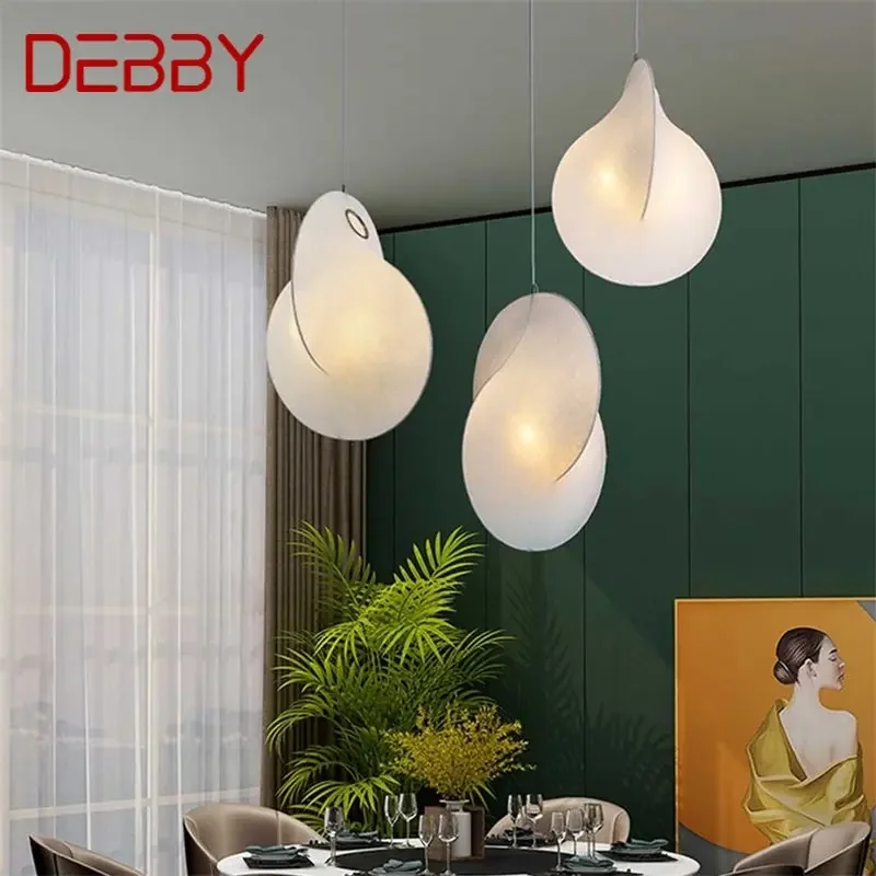 TEMAR Nordic Pendant Lamp Creative LED Decorative Table Lighting White Chandelier For Room