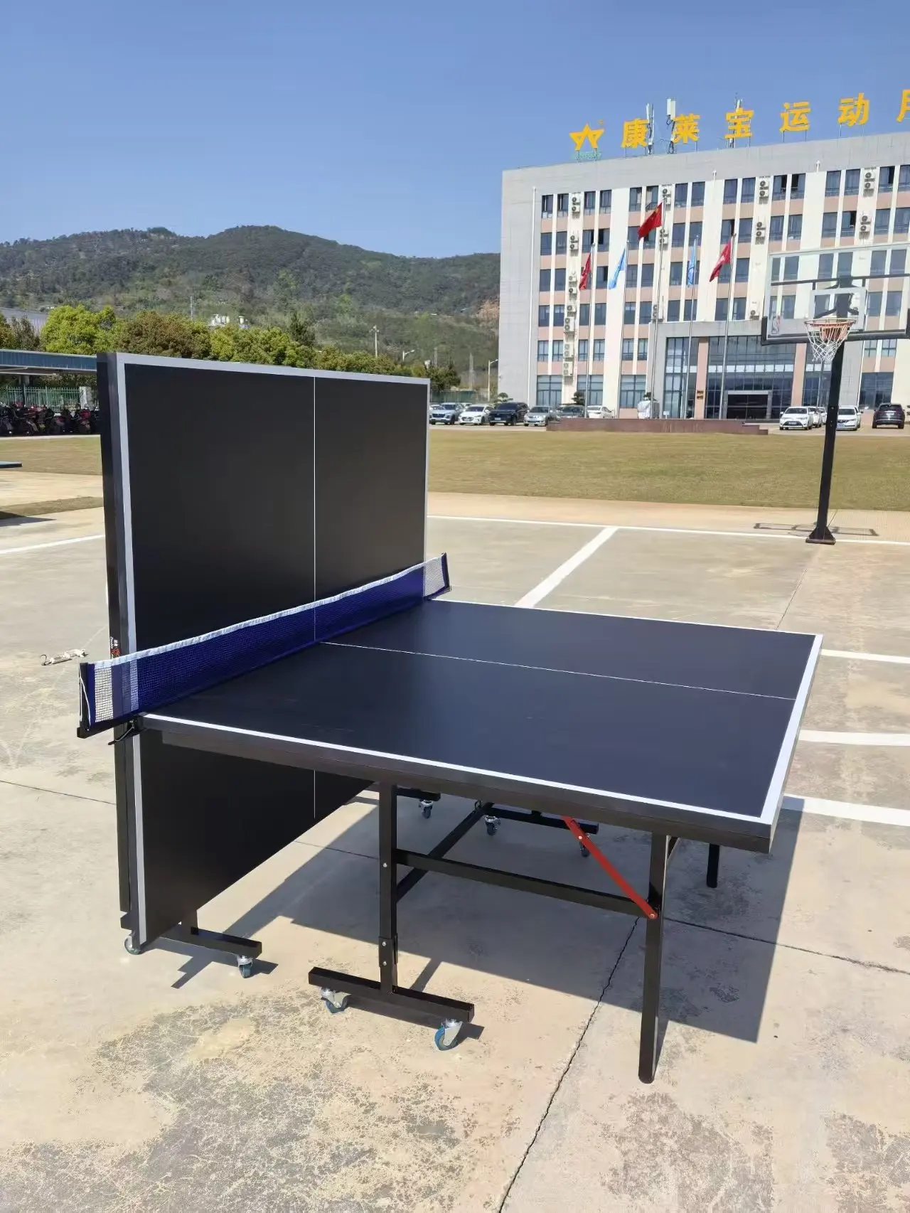 fj-Custom Logo Folding Ping Pong Table with 12/15/18mm MDF Surface, Movable Table Tennis Set for Home Office,ASTM Certified@
