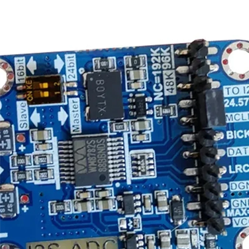 SQPP-Dlhifi I2S ADC Hifi Audio Acquisition Card Module WM8782S Master Slave Mode Development Board 24BIT 192K 96K 48K Blue 1 PCS