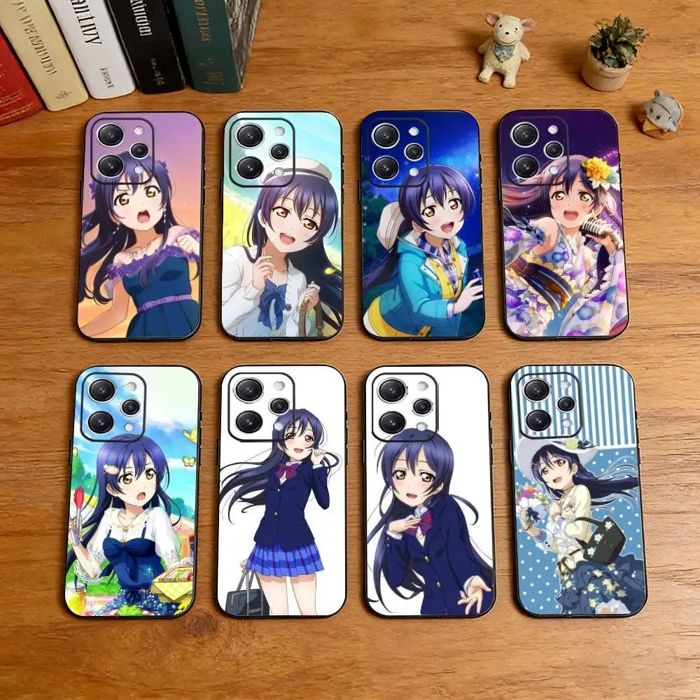 Capa de Celular U-Umi Sonoda para iPhone 17, 16, 15, 14, 13, 12, 11 Plus, Pro Max e Outros Modelos – Capa Protetora Preta Macia