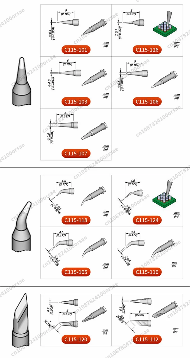 Imagem -03 - Cartucho para Jbc Nase Solda Handle Substituição Ferramenta Acessória Nane Aifen T115 Ponta C115 107