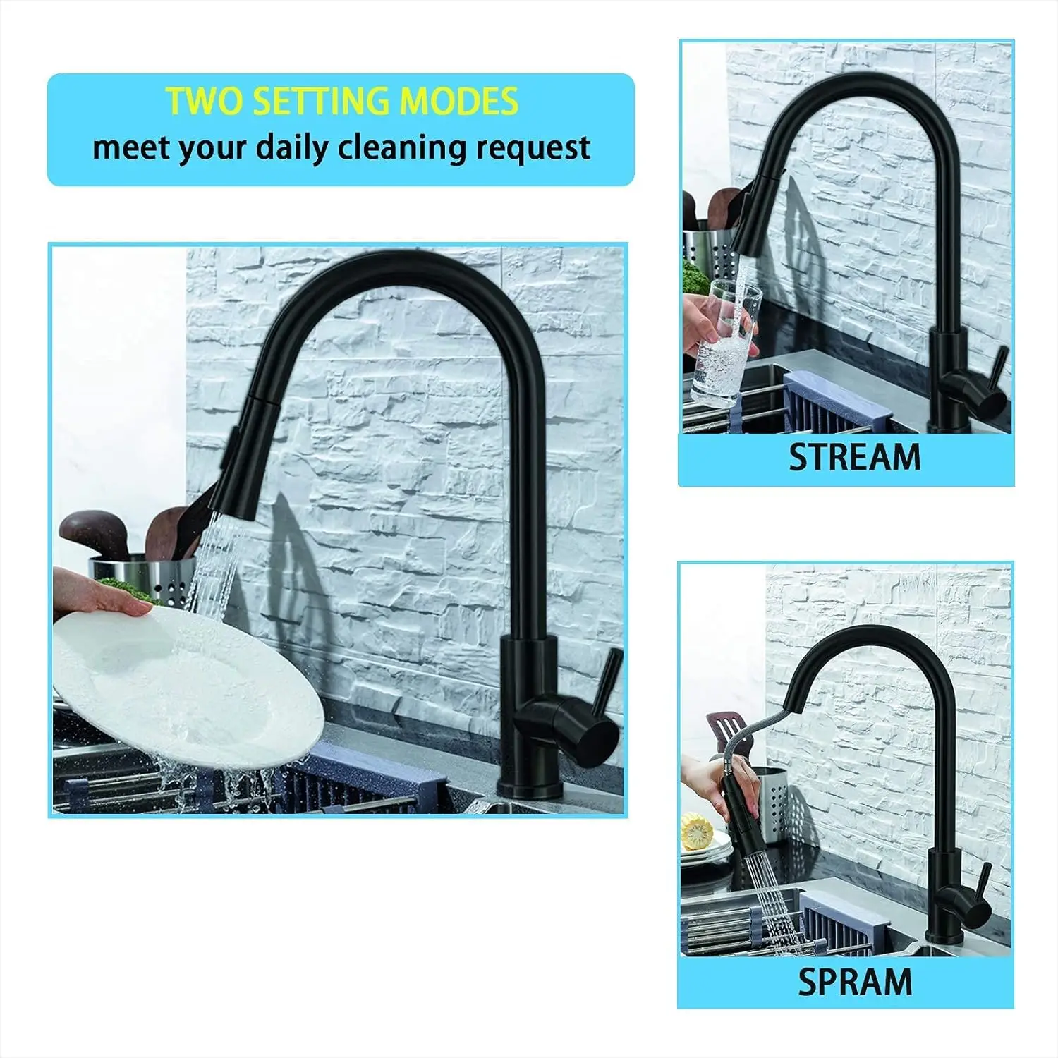 Kitchen Sink Faucet Smart Induction Mixed Tap Touch Control Pull Down Sprayer Handle Stainless Steel Kitchen Sink Faucet  ﻿