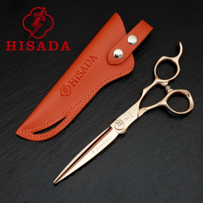 

HISADA barber Scissors 6.0 6.5 7.0 Inch scissors VG10 material Premium gold Hair cutting professional hairdressing scissors