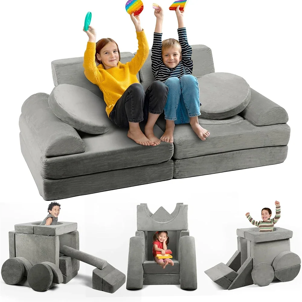 Kids' Sofas | Nugget Couch for Toddlers Babies | High Density Foam Kids Play Couch for Children