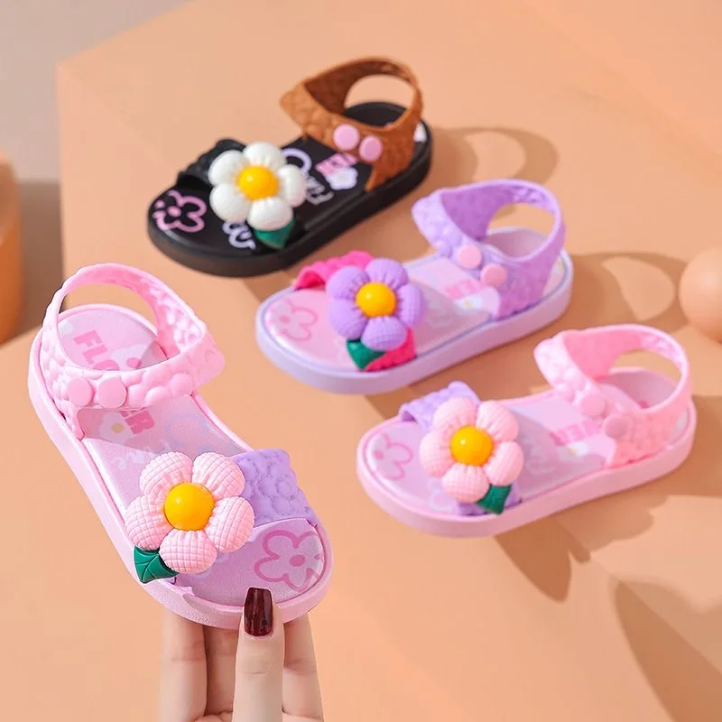 Girls summer sandals non-slip breathable cute little princess wearing beach shoes children girls sandals Korean version