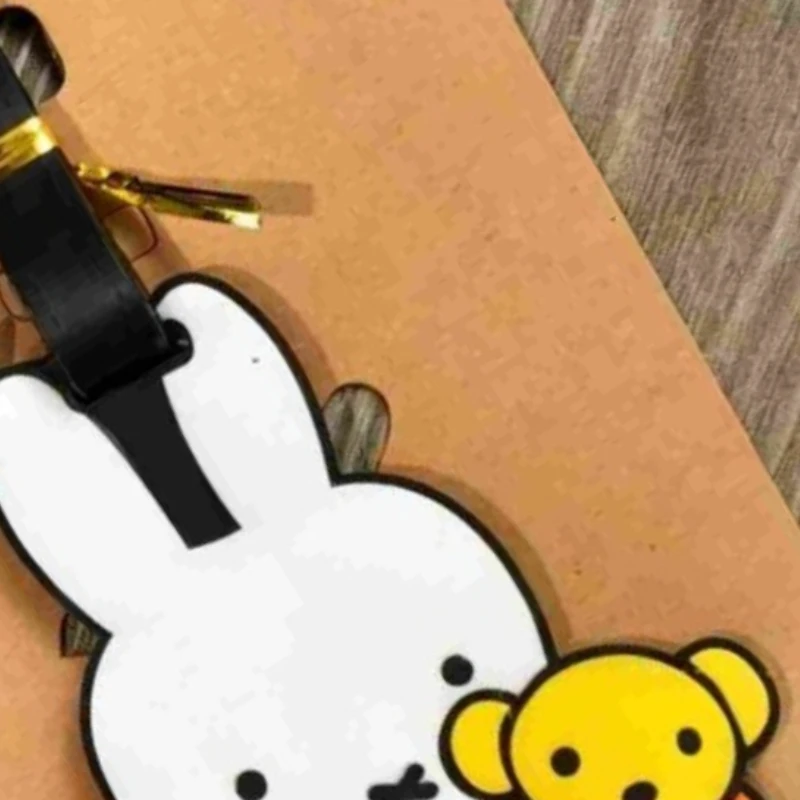 Cartoon Kawaii Simple Luggage Tag Bags and Suitcases Travel Consign for Shipment Label Accessory Originality Individuality Miffy
