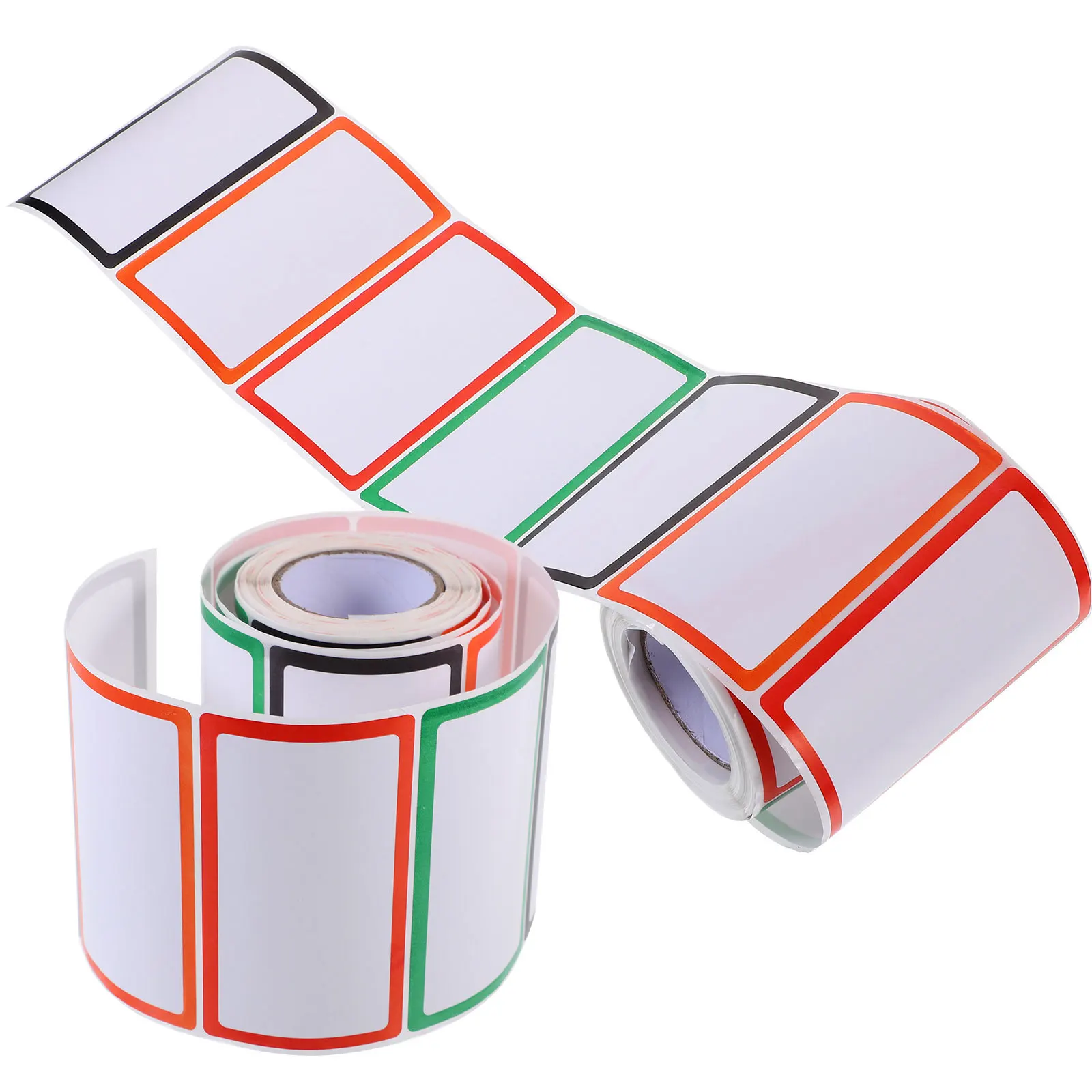 2 لفات ملصقات تسمية اسم فارغة ملصقات ملونة ذاتية اللصق لتنظيم المكاتب المنزلية علامات الاسم تصنيف لزج