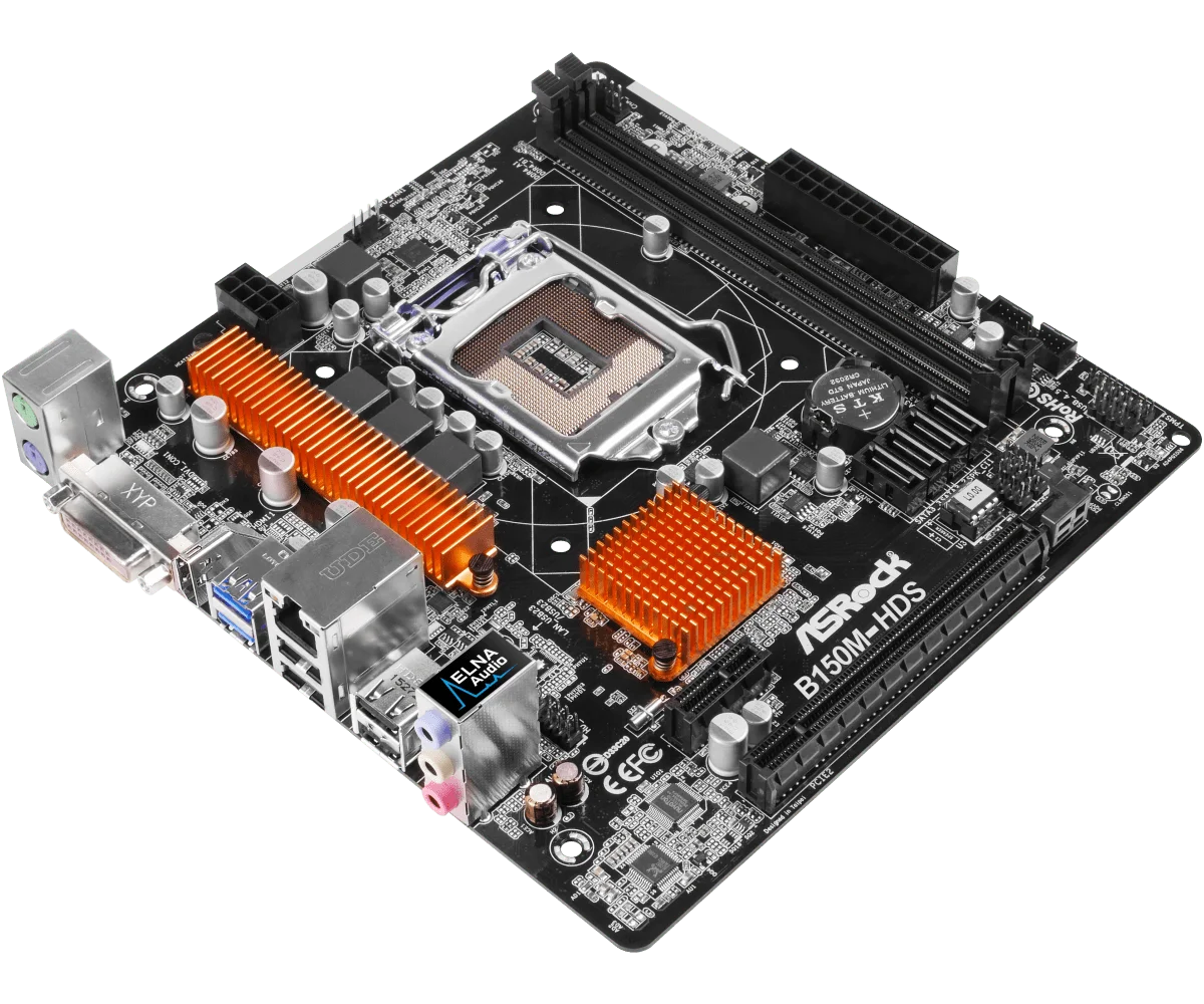 Asrock B150M-HDS Motherboard LGA 1151 DDR4 32G SATA3 USB3.0 VGA DVI Micro-ATX Supports 7th and 6th Gen Core i3	i3-6100 cpu