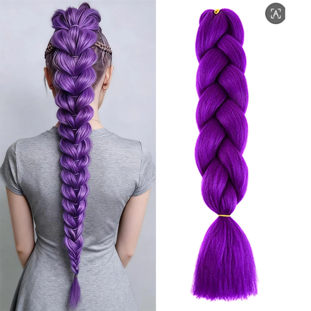 الاصطناعية الأسود جامبو تجديل الشعر 1 قطعة/الوحدة الكروشيه لصندوق تويست الضفائر الشعر الأسود قبل امتدت (1b # ، 24 بوصة، 100 جرام/القطع #1