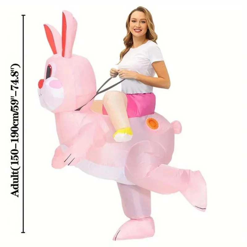 Disfraz inflable de conejo rosa, disfraz de conejito de Pascua para adulto, traje inflable de conejo, disfraz inflable de Pascua