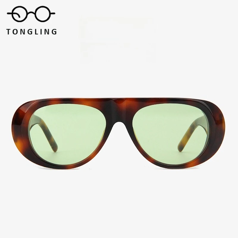 2026 New Retro Men Handcrafted High-Quality Acetate Eyeglasses Women Wide-Leg Trendy Unique Aviator UV-Resistant Unique Sunglass