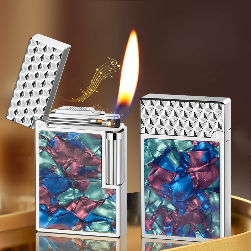 Personalized Square Metal Langsheng Lighter Mini Unusual Butane Gas Lighter Cigarette Lighters Smoking Accessories 2023 NEW