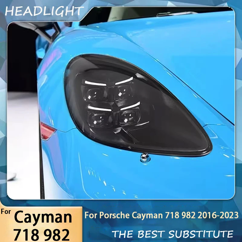Car For Porsche Cayman 718 982 Headlights 2016-2024 Upgrade Modified New DRL Dynamic Turn Signal LED light Auto Accessories