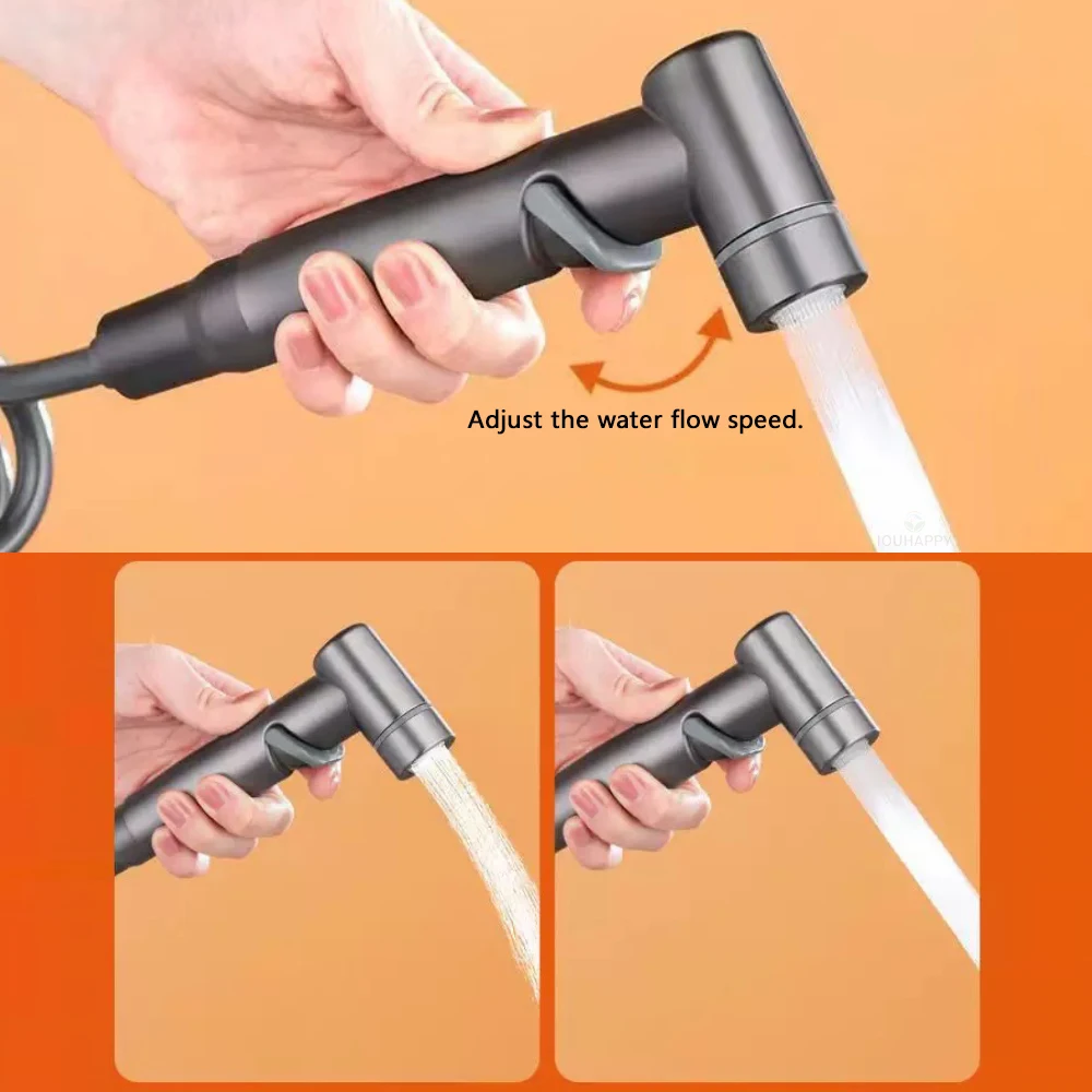 Single Sprayer Gun Wall Mounted Bathroom Toilet Bidet Faucet Adjustable Flow Speed High Pressure Cleaning Toilet Bidet Sprayer
