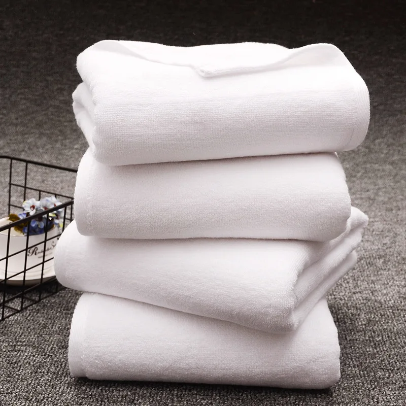 5Pcs White Towel 120g Thickened High Quality 32 Strands Cotton White Hotel Towel 35 * 75cm High Quality High End