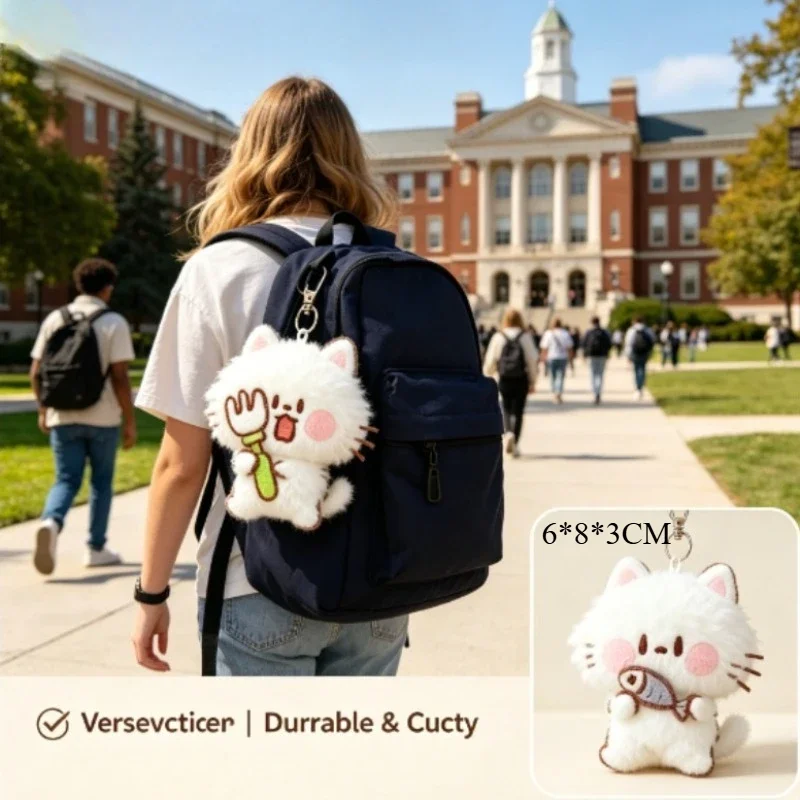 Cute Cartoon Soft Plush Pendant Keychain Doll Companion Stuffed Figure Bag Charm for Backpack Decor