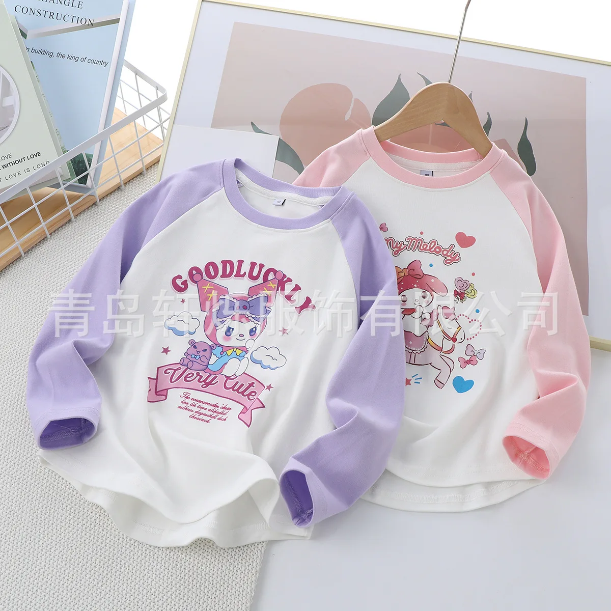 

New Sanrio Kuromi My Melody Children Clothes Girl Heart Sweet Cute Cartoon Long Sleeve Shirt Autumn Printed T-Shirt Gift for Kid