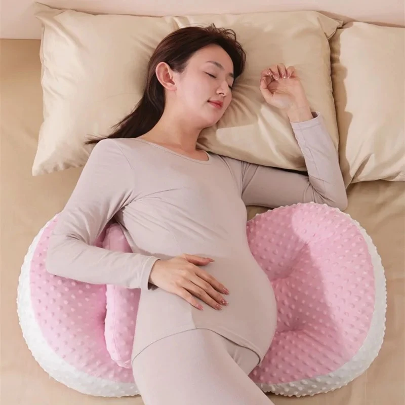 High-quality U-shaped Pregnant Woman Pillow Late Pregnancy Side Sleeping Artifact Simple Solid Color Maternity Back Cushion