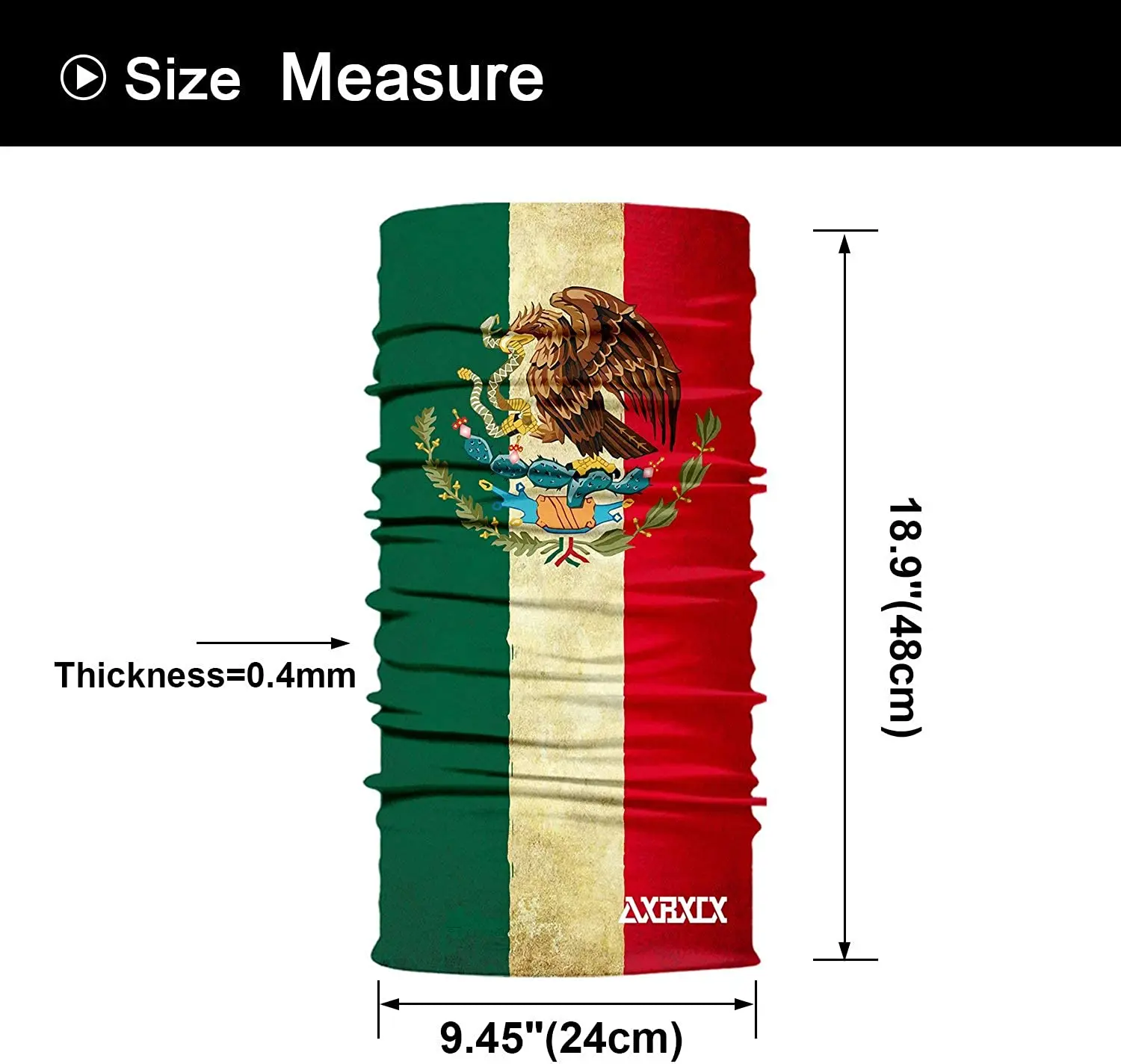 Mexico Flag Face Neck Gaiter Tube Magic Scarf Headband Multi-Used Headwear UV Bandana Balaclava Motorcycle Headwrap