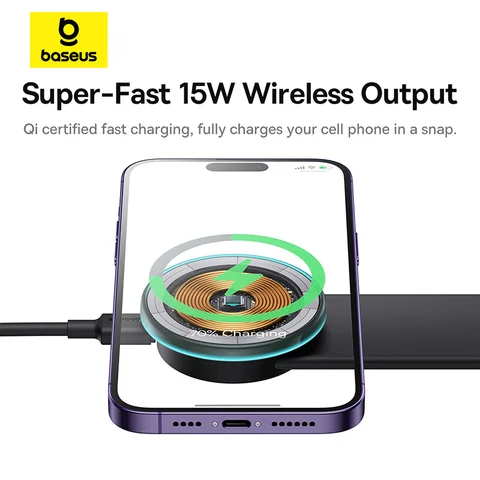 Беспроводное зарядное устройство Baseus 15W с автомобильным держателем для iPhone — фото устройства
