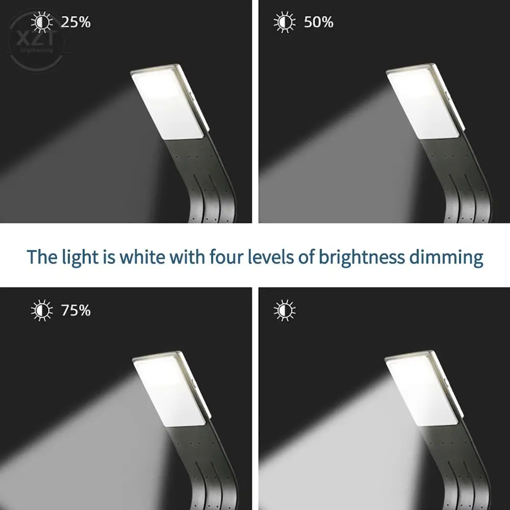 

Eye Protection Book Clip Lights Clip-on 4 Gear Dimming Clamp Night Light White Light Flexible Mini Desktop Table Lamp Learning
