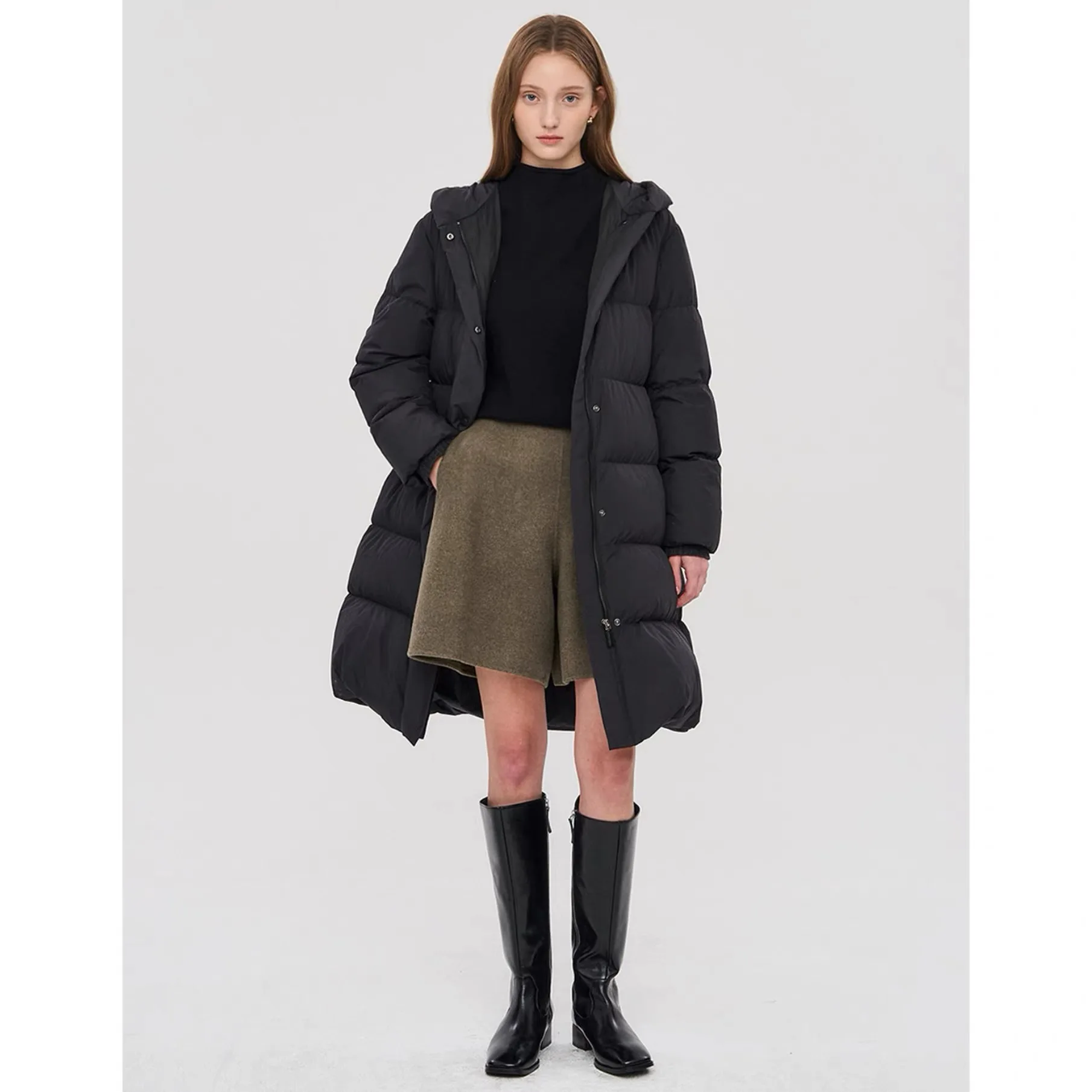 

Lemon Cheese 25, зимняя мода, облегающая рубашка на молнии с капюшоном, прочная женская пуховая куртка, теплая прямая трубка для поездок на работу