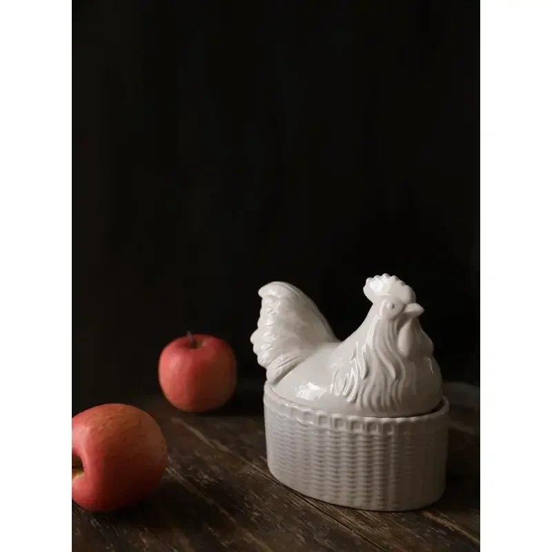 Little hen, baking bowl with lid, rice bowl, lid and bowl body cannot be closed tightly
