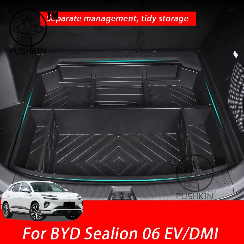 

Rear Trunk Storage Box ABS Waterproof Trunk Organizer Tray For BYD Sealion 06 EV/DMI 2025 2026 Interior Stowing Accessories