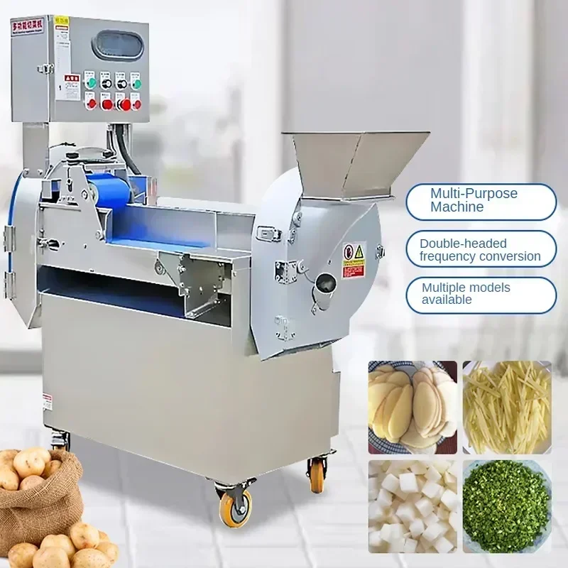 

Multi-functional Double-head Vegetable Cutter Large Commercial Electric Automatic Canteen Kitchen Equipment Slicing Section