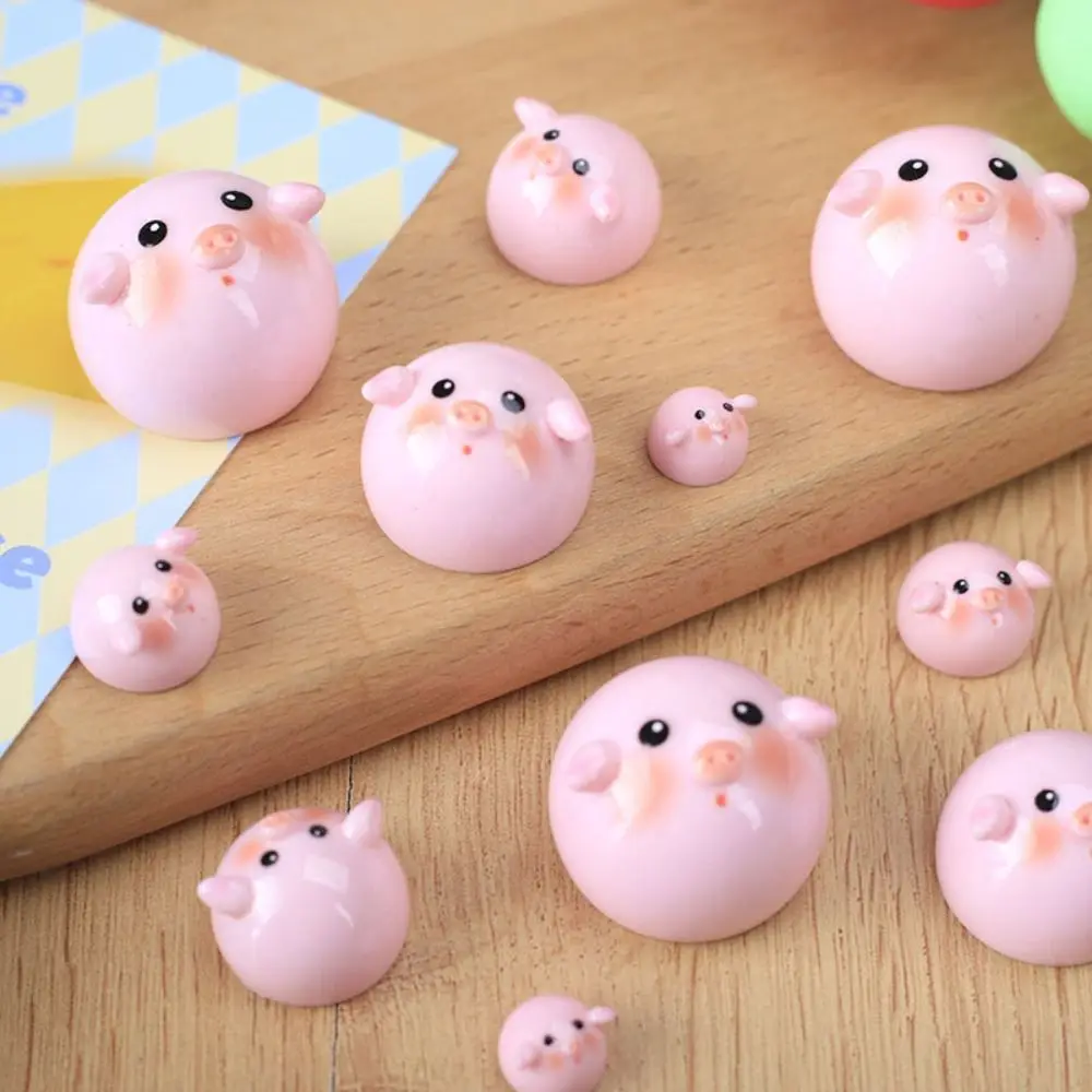 20pcs New Cartoon Pig Resin Slime Charms Cream Gel Flatback Phone Case Decor Colorful Scrapbooking Headband Making Kids Toy