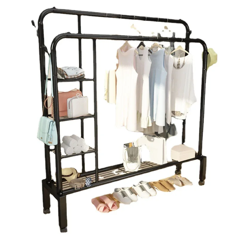 Custom Simple Floor Standing Clothes Drying Rack Bedroom, Thickened Small Balcony Household Clothes Hanging Rack, Sturdy