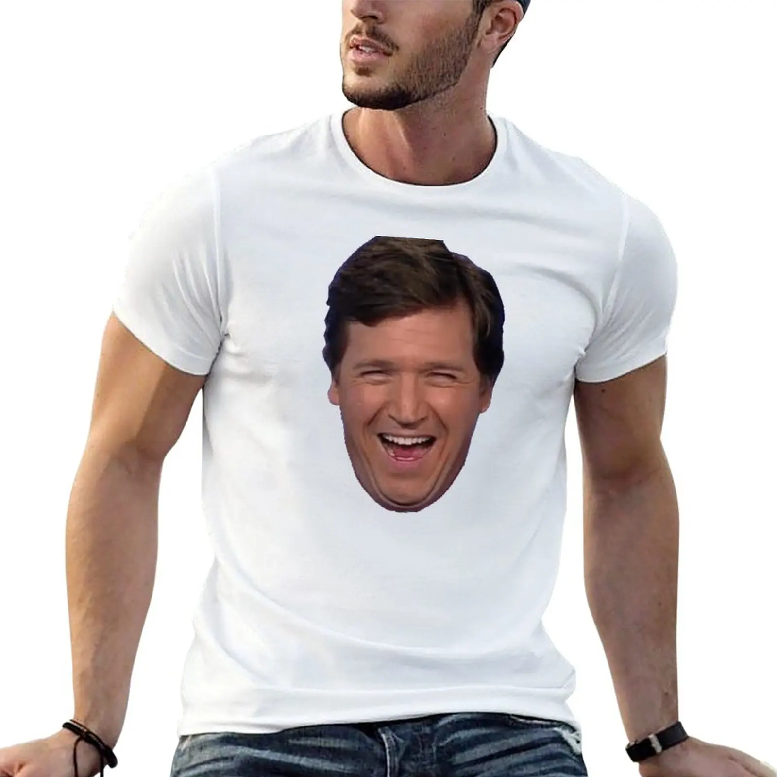 

Tucker Carlson Laughing T-Shirt t shirt man luxury t shirts for man pack cotton T-Shirt