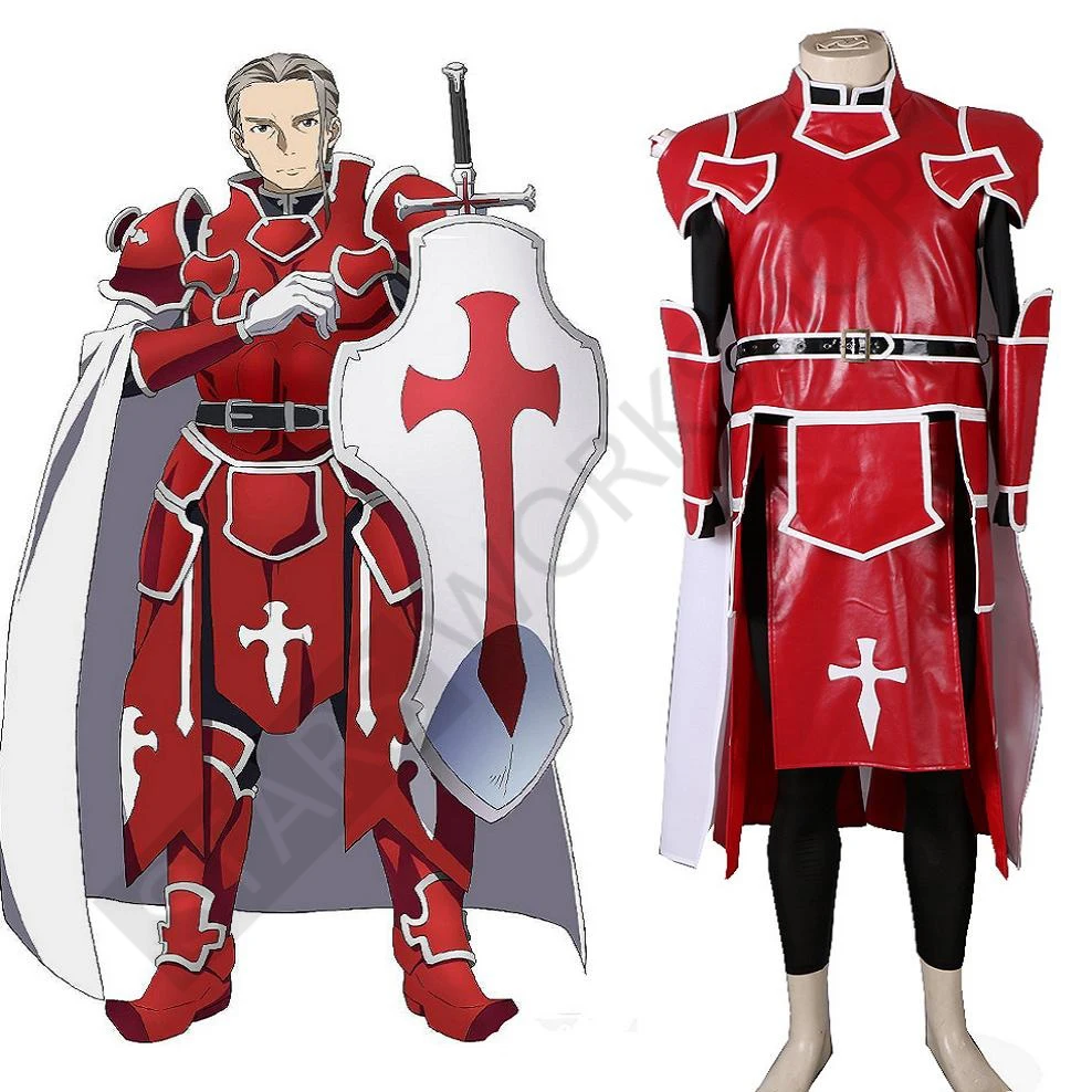 Anime Sword Art Online SAO Knights of the Blood Heathcliff Kayaba Akihiko Cosplay Costumes Halloween Carnival Party Suit