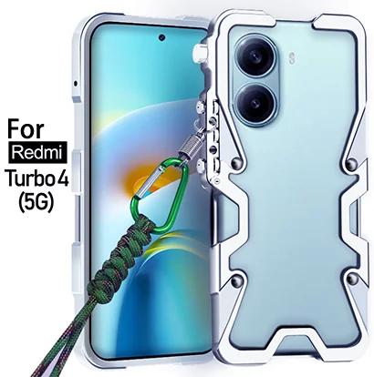 

Luxury aluminum alloy hollow heat dissipation Phone Case For Redmi Turbo 4 5G Fall prevention Back Cove For Redmi Turbo 3 5G
