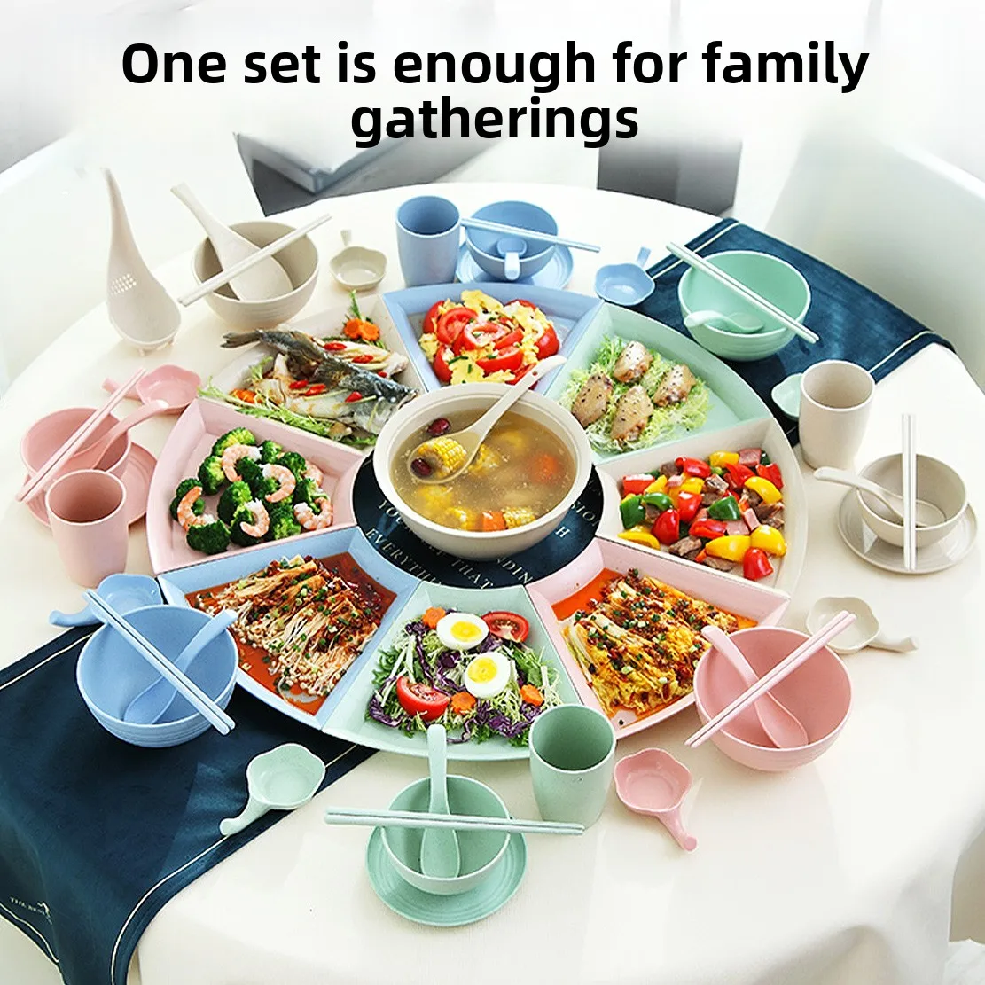 

Disposable Dinnerware Set 2026 New Style Three-Piece Set Rice Hull Polyethylene Plate Bowl Spoon Eco-Friendly Tableware for B...