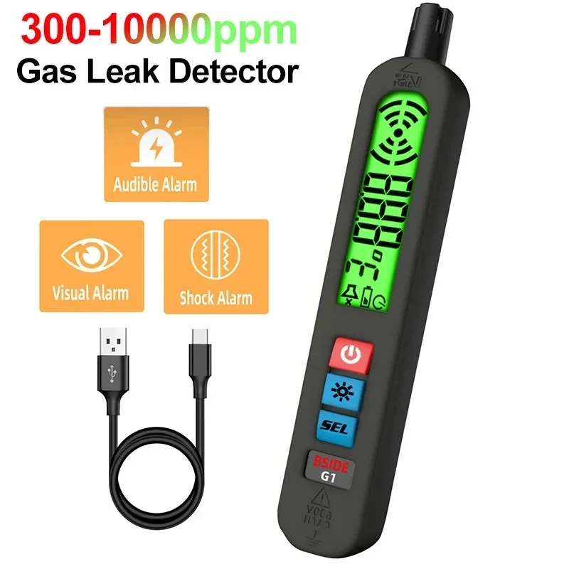 

Natural Gas Leak Detector with Audible and Visual Alarm for Combustible and Flammable Gases Including Alcohol, LPG, and Methane