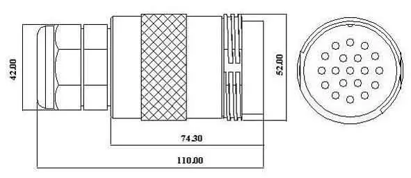 Conector de cabo macho para luz de palco Socapex de 19 pinos como KUPO IP66
