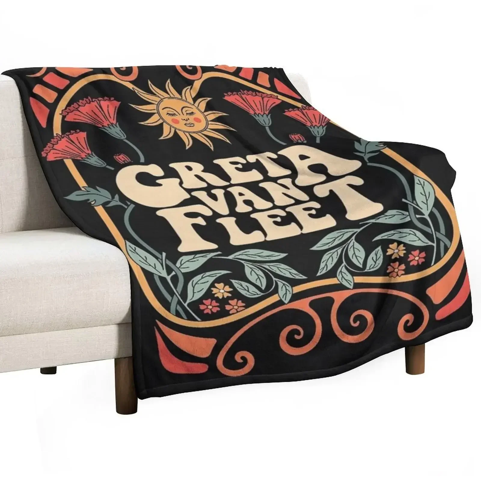 

Iris greta 1 Greta Van Fleet Shirt, Retro Musical Van Fleet Rock Band Boho Vintage Musician Retro Van Fleet Throw Blanket