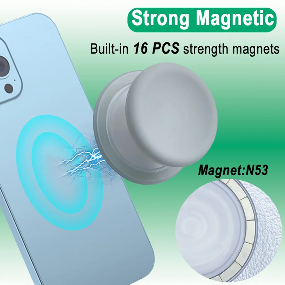 Grippopso Magnetic Cell Phone Holder Griptok Socket 360° With Silicone Cover For Magsafe Grip Finger Ring Holder Stand