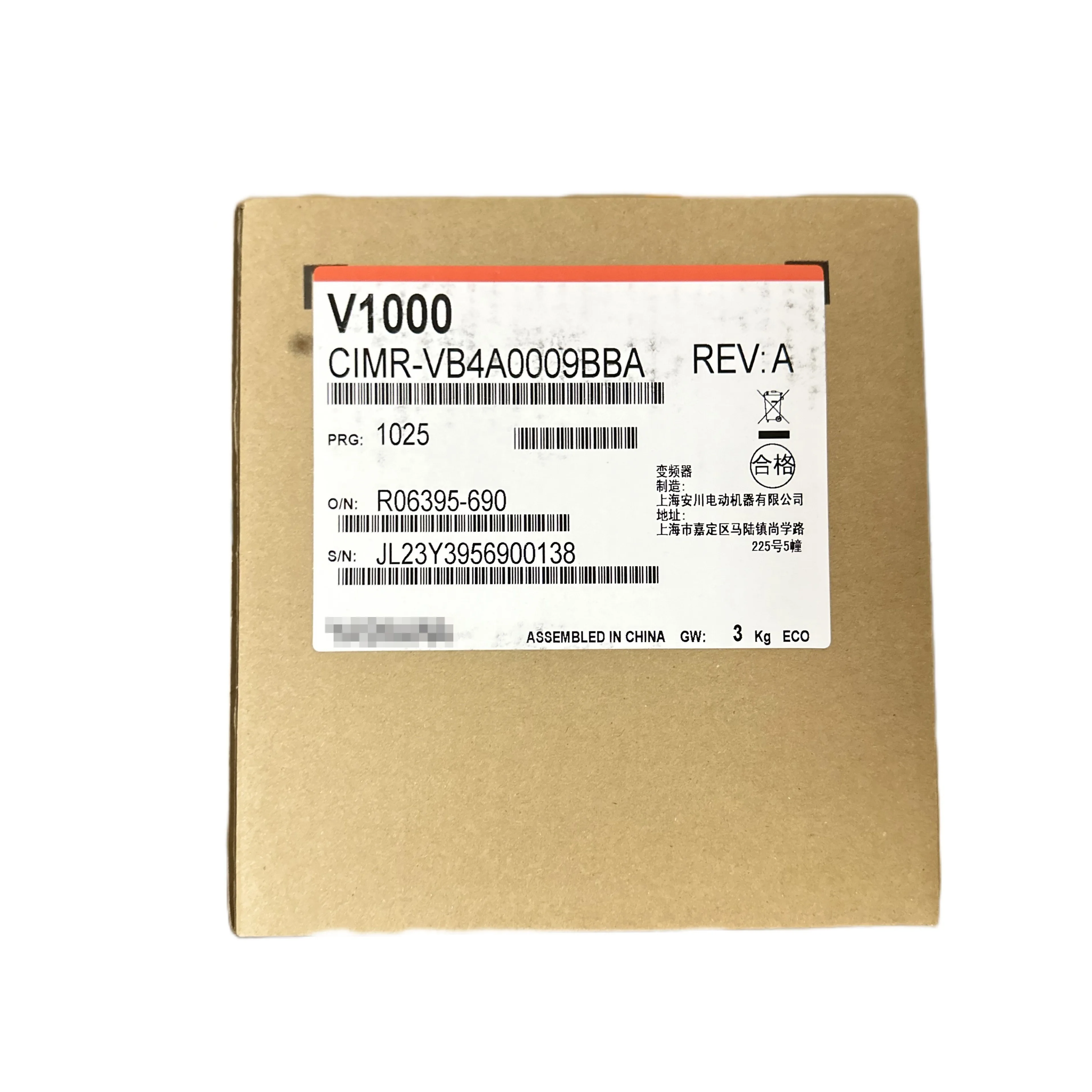 3.0kW VFD CIMR-VB4A0009BBA V1000 3AC 3.7kW Inverter CIMR-VB4A0009BAA