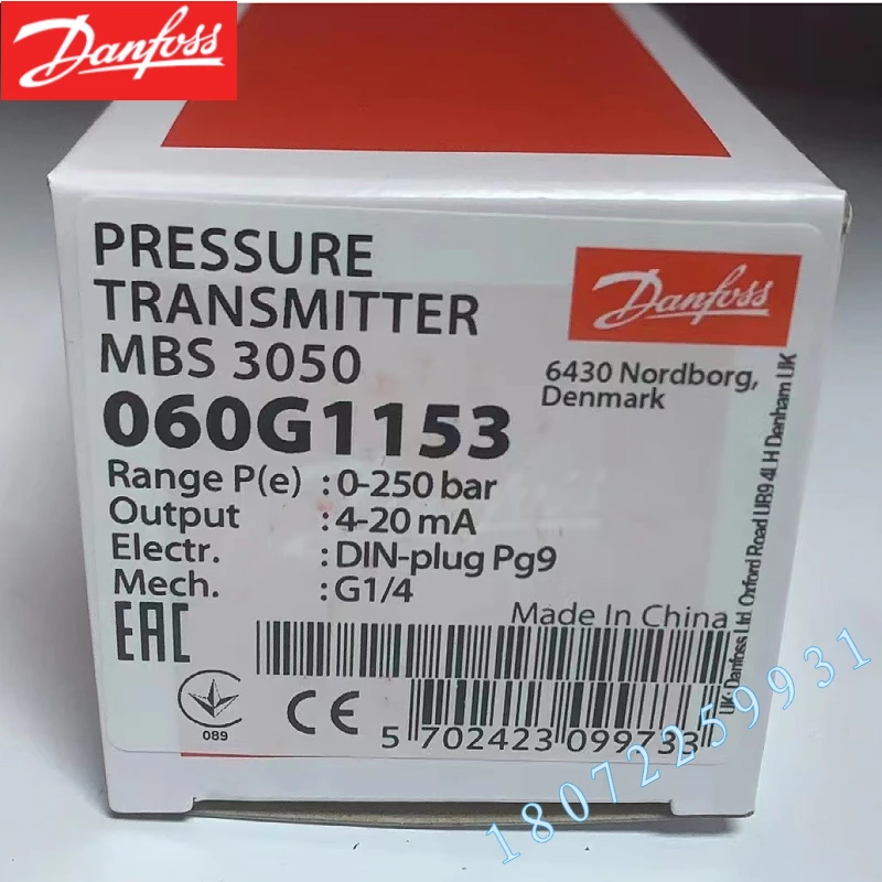 Danfoss Pressure Sensor MBS 3050-3411-A6GB04-2 060G3658 Genuine DANFOSS