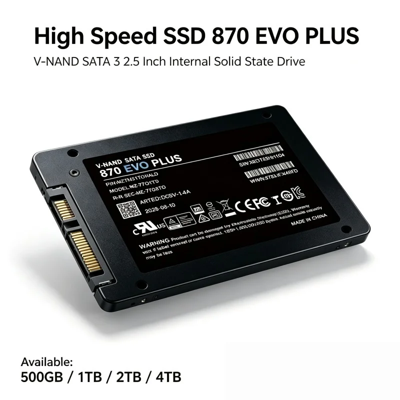 870 EVO Plus SSD Builtin Solid State Drive, Solid State Hard Disk, SATA 3, 2.5-Inch, Fast Read Write, Desktop, Laptop. 
