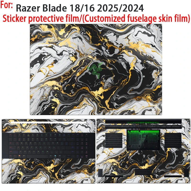 

For Razer Blade 18/16 2025/2024/2023 Customized skin film RZ09-0529/RZ09-0528/0510/0483/0508 Laptop sticker shell film body film