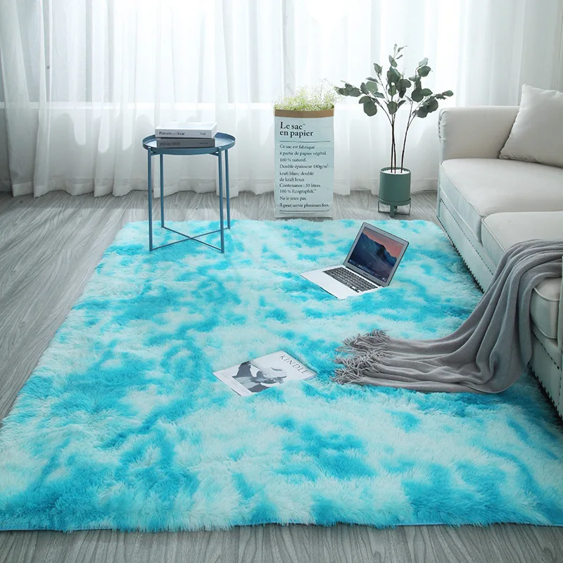 160x230cm Soft Area Rugs Bedroom Carpets Fluffy Non-slip Tie-Dyed Fuzzy Shag Plush Soft Shaggy Bedside Rug Living Room Carpets