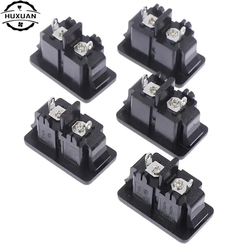 5pcs AC250V 2.5A 5pcs 2Pin IEC 320 C8 Screw Mount Inlet Plug Socket