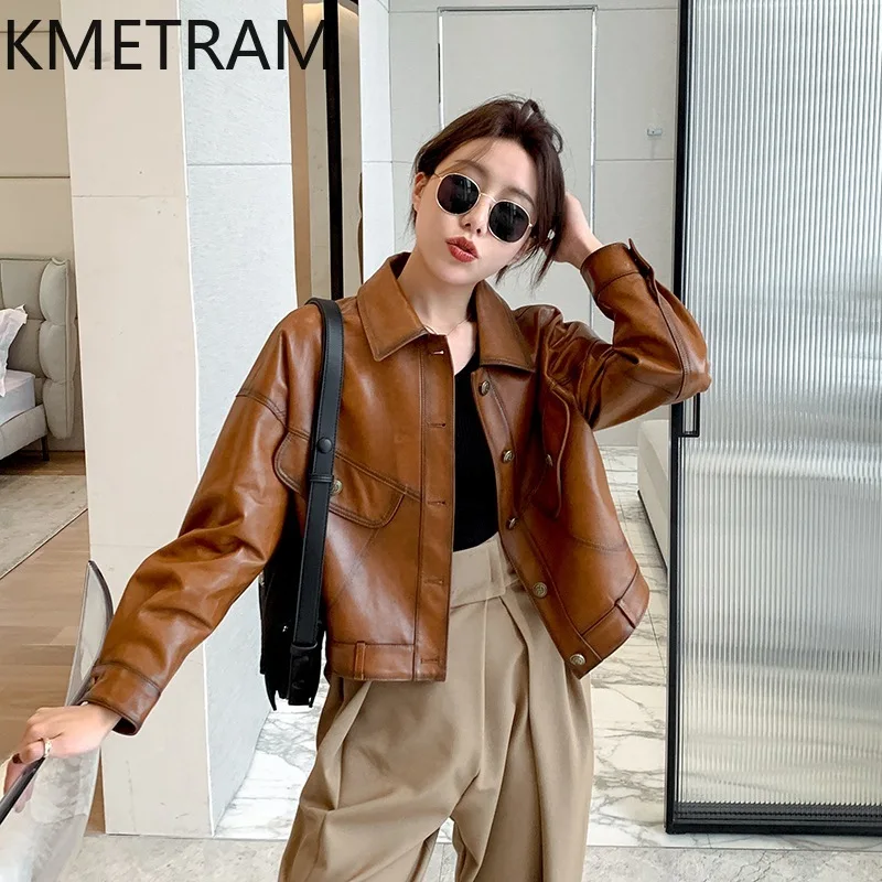 100% Sheepskin Genuine Leather Jacket Women Korean Fashion Short Jackets New in Coats Fall Clothes 2024 Woman косуха женская