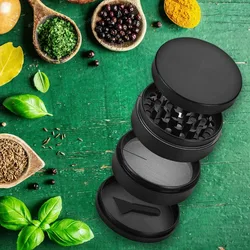 1.6in Zinc Alloy Herb Mill Grinder 4-Layer Manual Tobacco Spice Crusher Cigarette Herbal Hemp Smoking Accessories Kitchen Tool