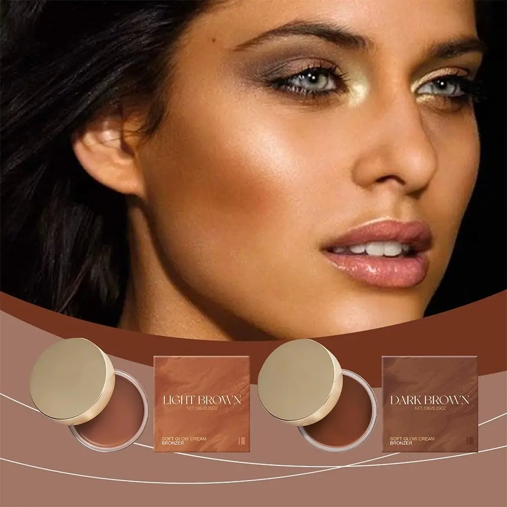 新しい保湿ブラウンタンニングクリーム 10g スムースメイクアップクリーム ブロンザー ダークブラウン ライトブラウン サンレスセルフタンニング ボディブロンザー