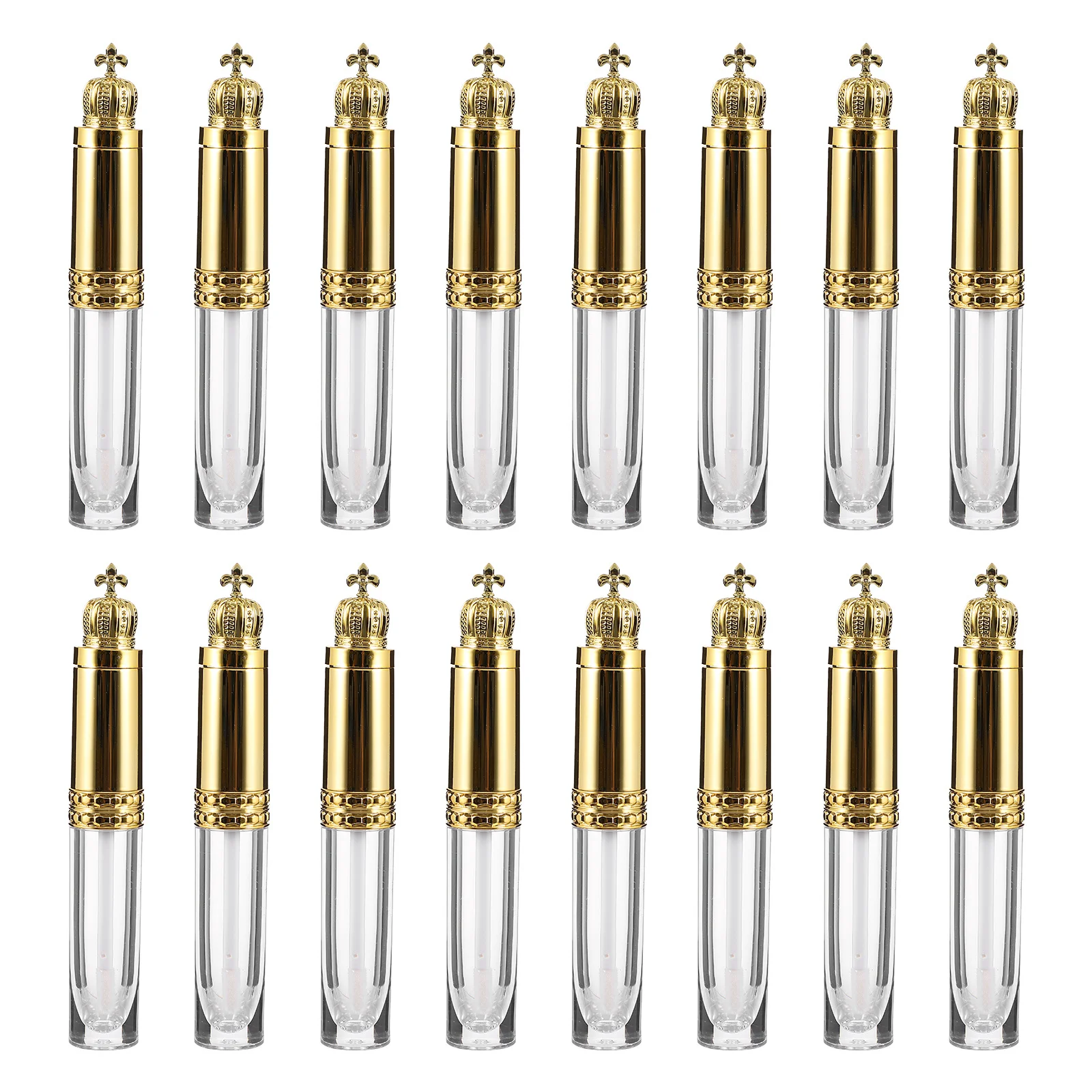 

16Pcs 8ml Lip Gloss Bottles Gold Empty Refillable Tubes Portable Durable Safe Lightweight Waterproof Containers Long