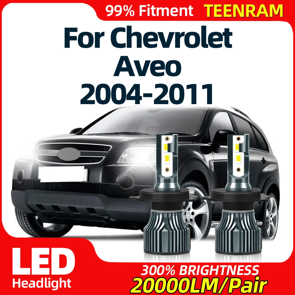 20000LM Canbus LED Headlight Bulbs 120W High Low Beam Car Lights 12V For Chevrolet Aveo 2004 2005 2006 2007 2008 2009 2010 2011